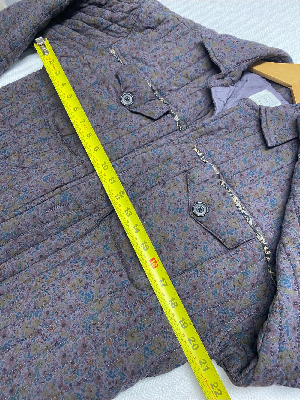 Boho Floral Quilted Chore Jacket Shacket Patchwork Prairie Folk Cottagecore XS - Picture 9 of 13